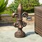 Set of 2 27.25"H MGO Bronze Standing Fleur De Lis Garden Statue